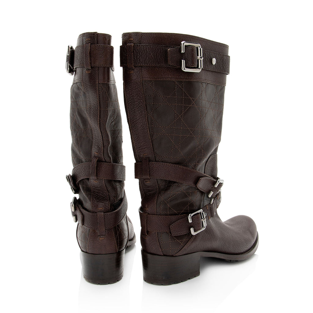 Dior Leather Cannage Roadior Boots