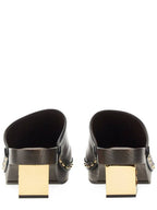 Fendi Baguette Show Leather Clog Mule Black