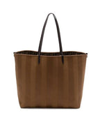 Fendi Roll Pequin Stripe Large Tote Bag Beige