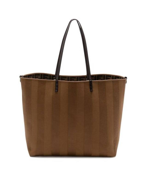 Fendi Roll Pequin Stripe Large Tote Bag Beige