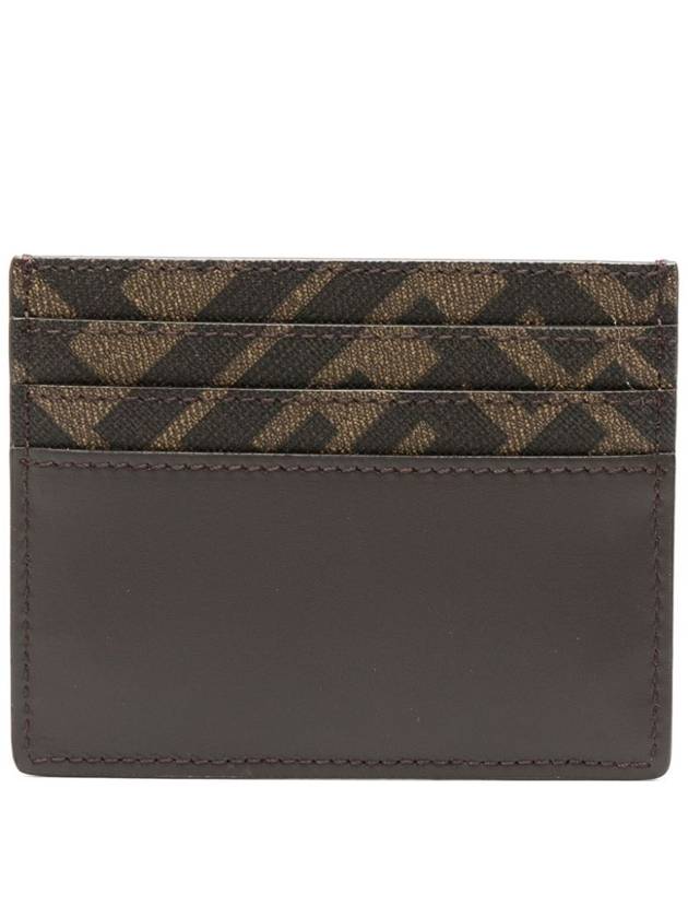 Fendi FF Square Leather Card Wallet Brown