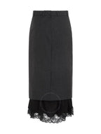 Balenciaga Lingerie Tailored H-Line Skirt Grey
