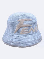 Fendi Embroidered Logo Bucket Hat Light Blue