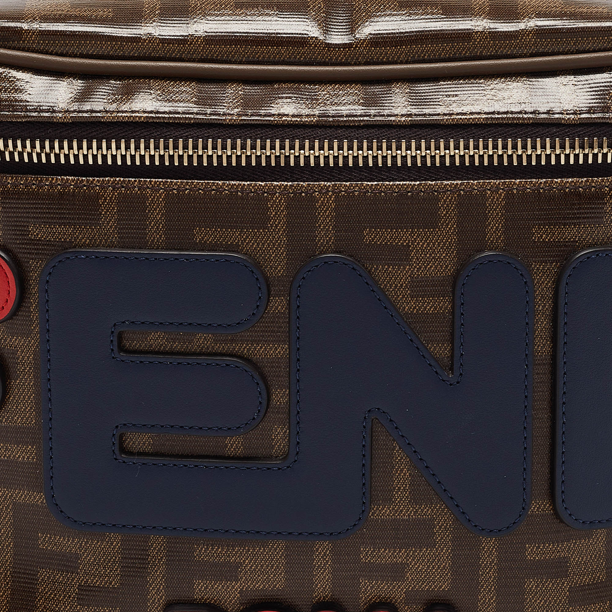 Fendi Brown Zucca Coated Canvas And Leather Spalmati Mania Belt Bag