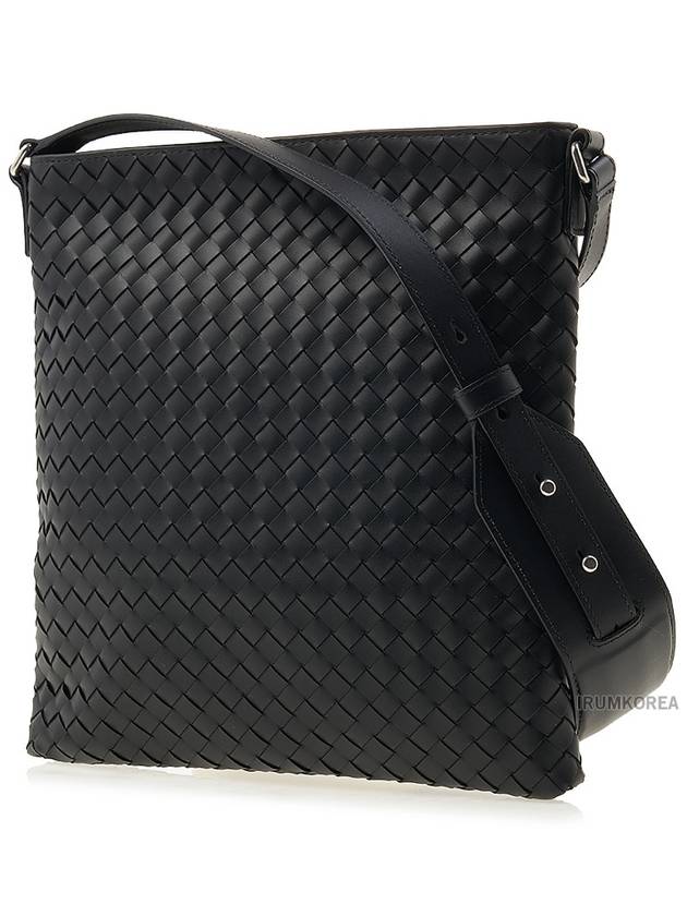 Bottega Veneta Intreciato Medium Cross Bag Black