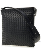 Bottega Veneta Intreciato Medium Cross Bag Black