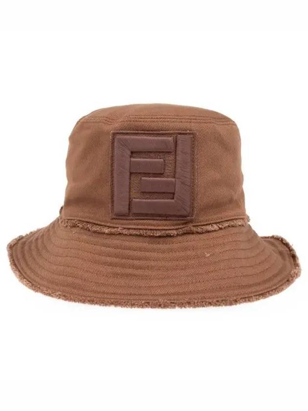 Fendi Logo Patch Bucket Hat Brown