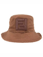 Fendi Logo Patch Bucket Hat Brown