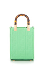 Fendi Green Logo Embossed Sunshine Shopper Handbag