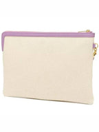 CELINE Logo Strap Small Pouch Bag White Purple