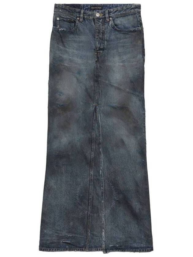 Balenciaga 23 fw Denim Skirt WITH Back Logo Patch 744975TNW014974 B0650497487