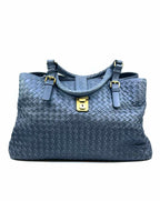 BOTTEGA VENETA Grey Leather Woven Handbag