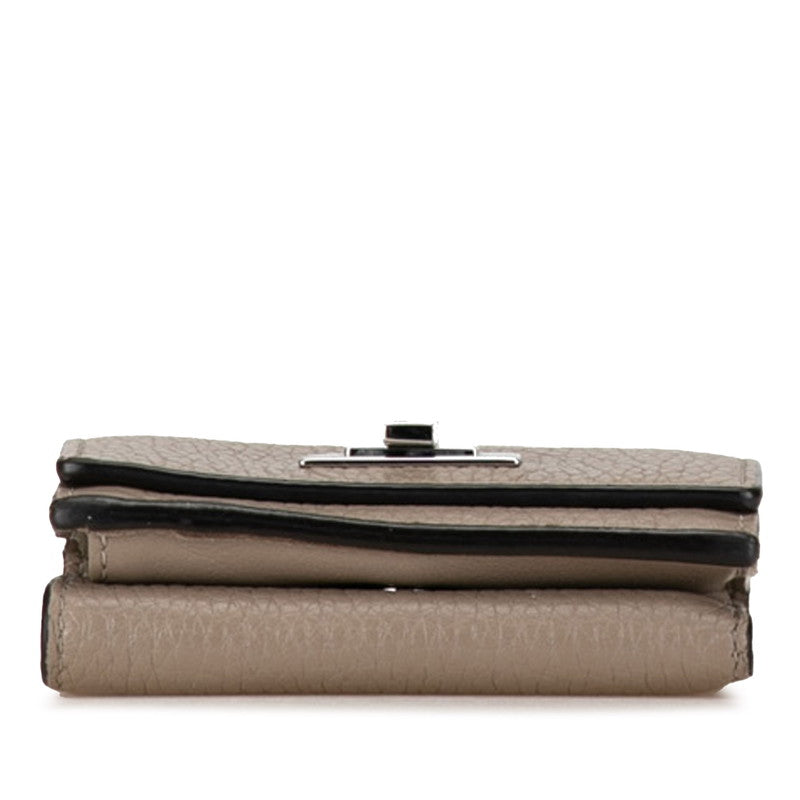 Fendi Picabu Three Fold Wallet Compact Wallet 8M0426 Gr Leather  Fendi