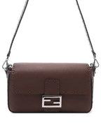 Fendi Baguette Selleria Medium Shoulder Bag Brown