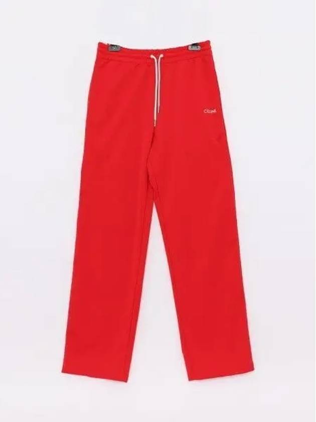 CELINE Double Face Drawstring track pants red