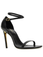 Burberry FW23 24 Black leather high heeled sandal 8069456124186 NBURBE A1189