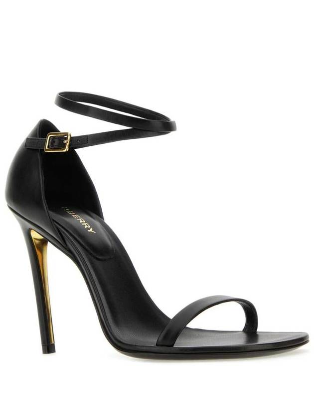 Burberry FW23 24 Black leather high heeled sandal 8069456124186 NBURBE A1189