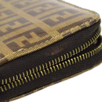 Fendi Brown Zucchino Shoulder Pochette Wallet