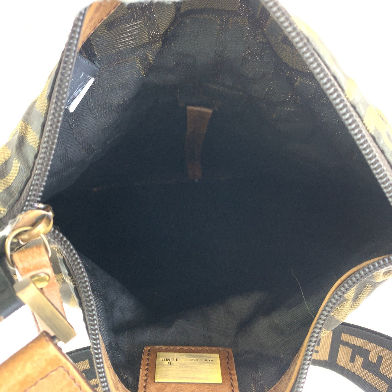 Fendi Zucca Canvas Flat Messenger Bag - '10s