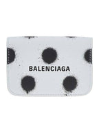 Balenciaga Spray Polka Dot Half Wallet White