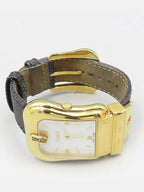 Fendi 3800G B N 3P diamond gold plated mother of pearl leather band unisex watch