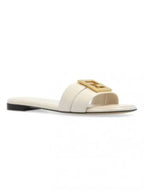 Fendi F Fold Leather Sandals White