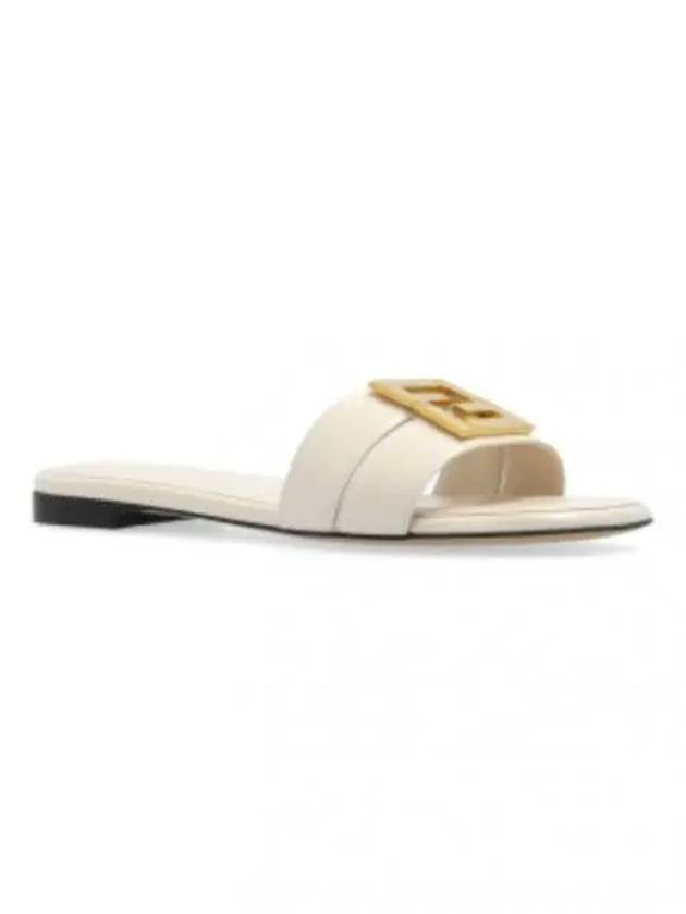 Fendi F Fold Leather Sandals White