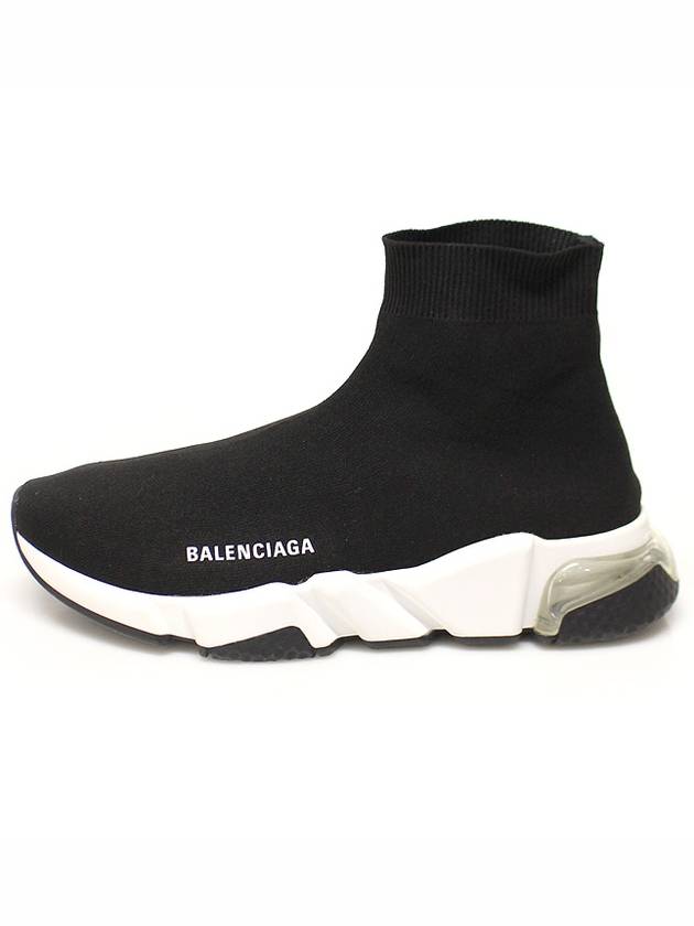 Balenciaga Black White Knit Speedrunner Clear Sole Men s Sneakers 39