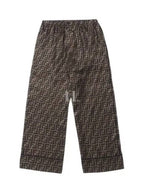 Fendi Twill Wide Pants Brown