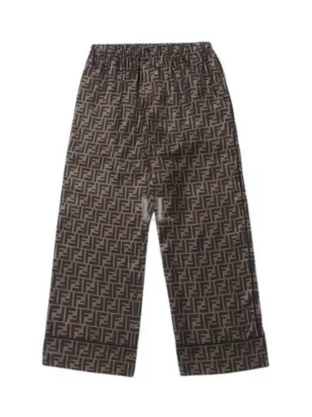 Fendi Twill Wide Pants Brown