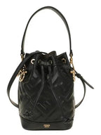 Fendi Mon Tresor FF Motif Leather Mini Bucket Bag Black