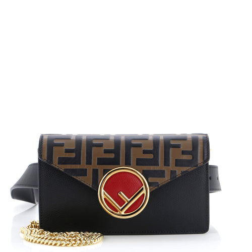 FENDI F is Convertible Belt Bag Leather with Zucca Embossed Detail