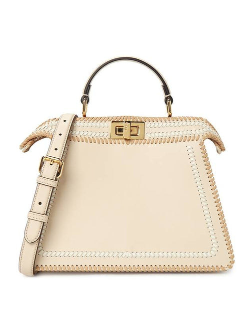 Fendi Peekaboo I See U Small Leather Tote Bag Rosa