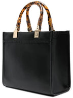Fendi Sunshine Small Leather Tote Bag Black