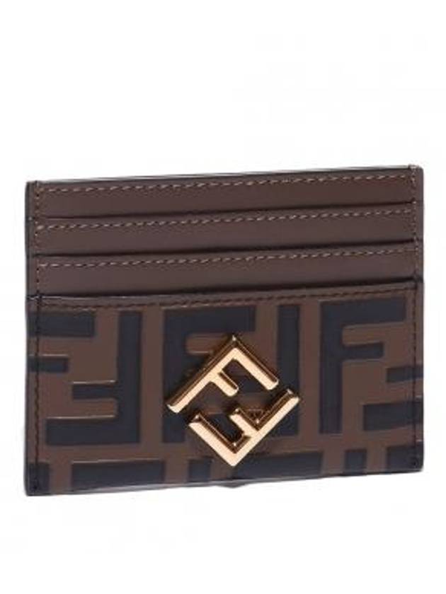Fendi FF Logo Card Wallet Brown