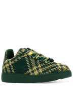 Burberry Check Square Toe Low Top Sneakers Green