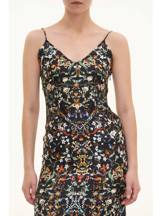 Burberry Burberry Maris Floral Silk Slip Dress In Black Ip Pattern, Brand Size 8 (US Size 6)