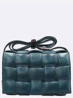 Bottega Veneta 591970 Lambskin padded cassette silver shoulder and cross bag