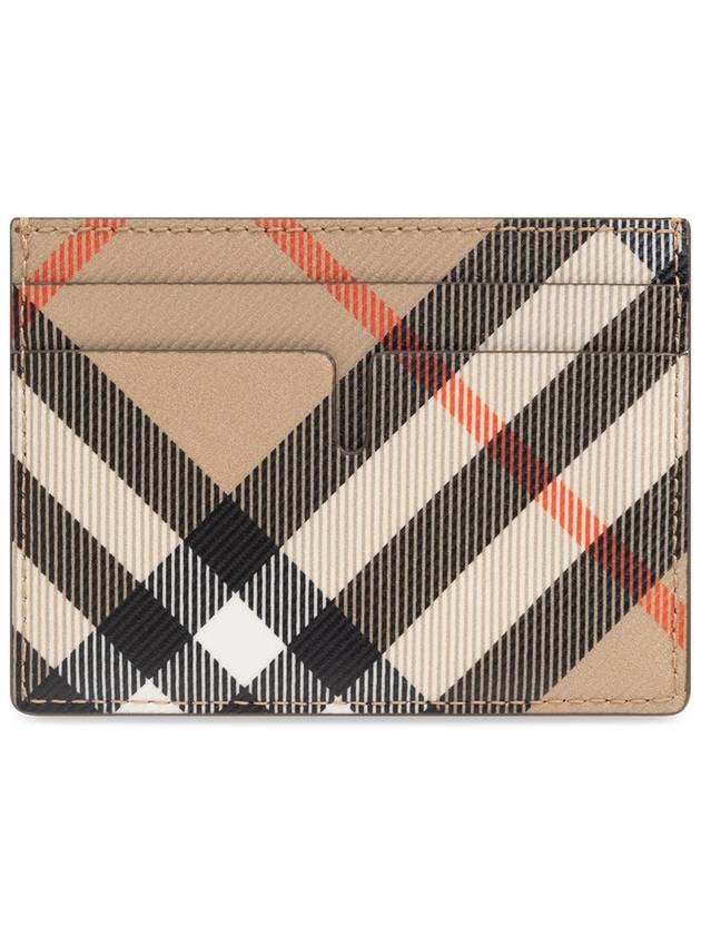 Burberry Check Card Case Wallet Beige