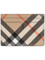 Burberry Check Card Case Wallet Beige