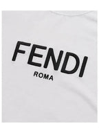 Fendi Embroided Logo Cotton Short Sleeve T-Shirt White