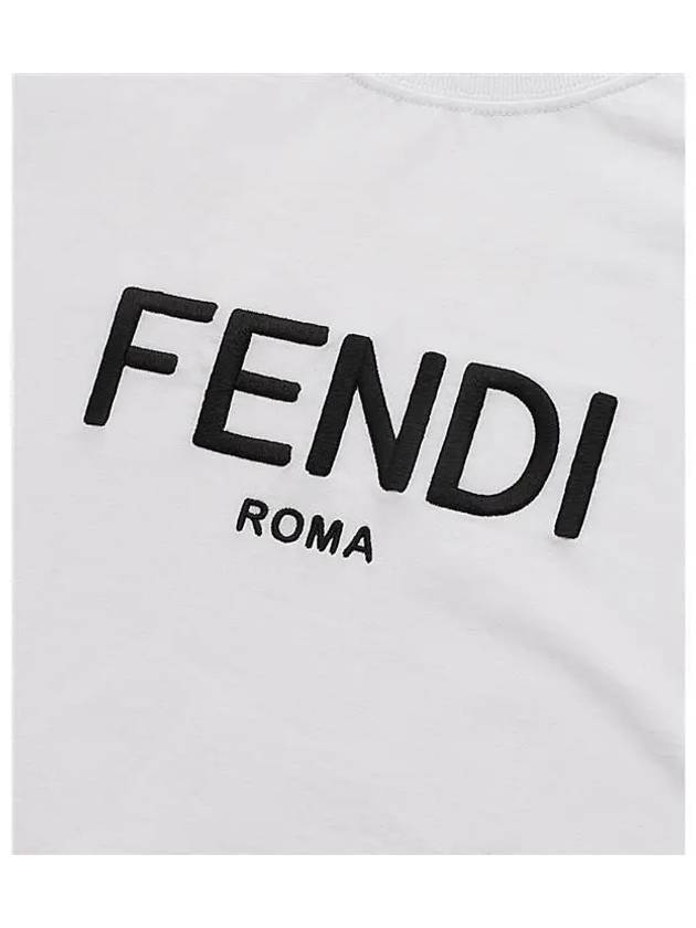 Fendi Embroided Logo Cotton Short Sleeve T-Shirt White