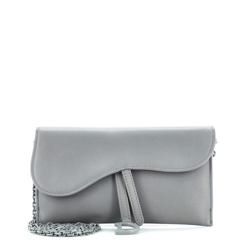 Dior Ultra Matte Saddle Chain Wallet Leather