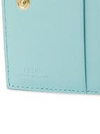 Fendi Slim Baguette Leather Half Wallet Green