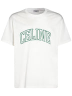 CELINE Loose Cotton Jersey Short Sleeve T-Shirt White