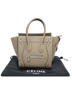 CELINE Celine 189793DRU 09SO Repair Drum Calfskin Micro Luggage Shopper Tote Bag