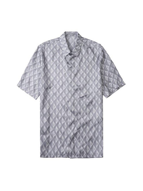 CD Diamond Silk Twill Short Sleeved Shirt Deep Grey Dior