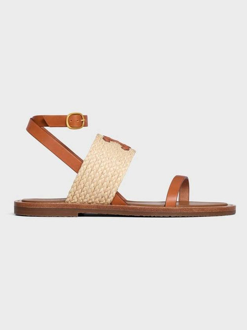 CELINE Limpia Flat Strap Sandals Brown