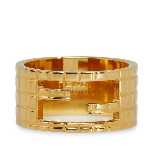 Fendi Wide Band Ring Gold Plated Size 14