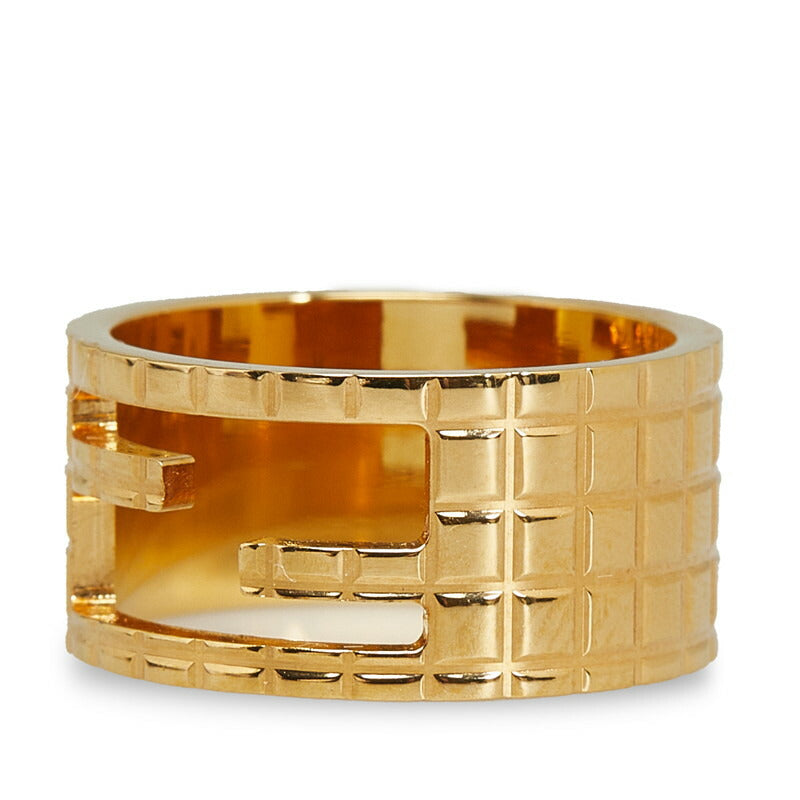 Fendi Wide Band Ring Gold Plated Size 14